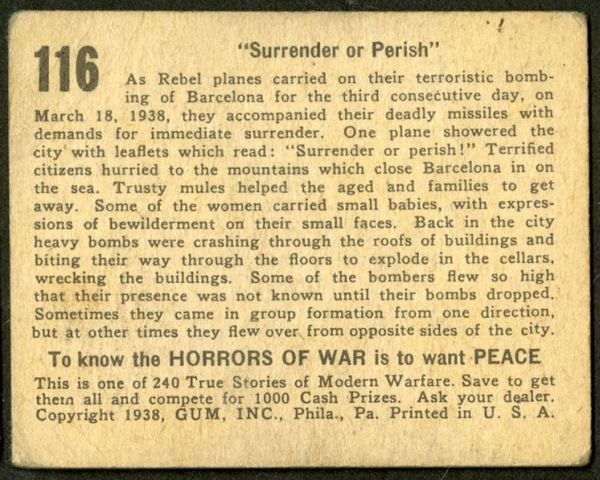 1938 R69 Gum Inc Horrors of War